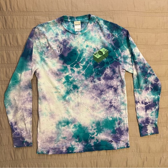 Ripndip Teal and Purple Tie-Dye Long Sleeve - Picture 1 of 3